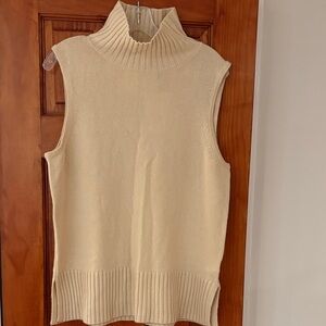 LK Bennett Cream Sleeveless Turtleneck Sweater